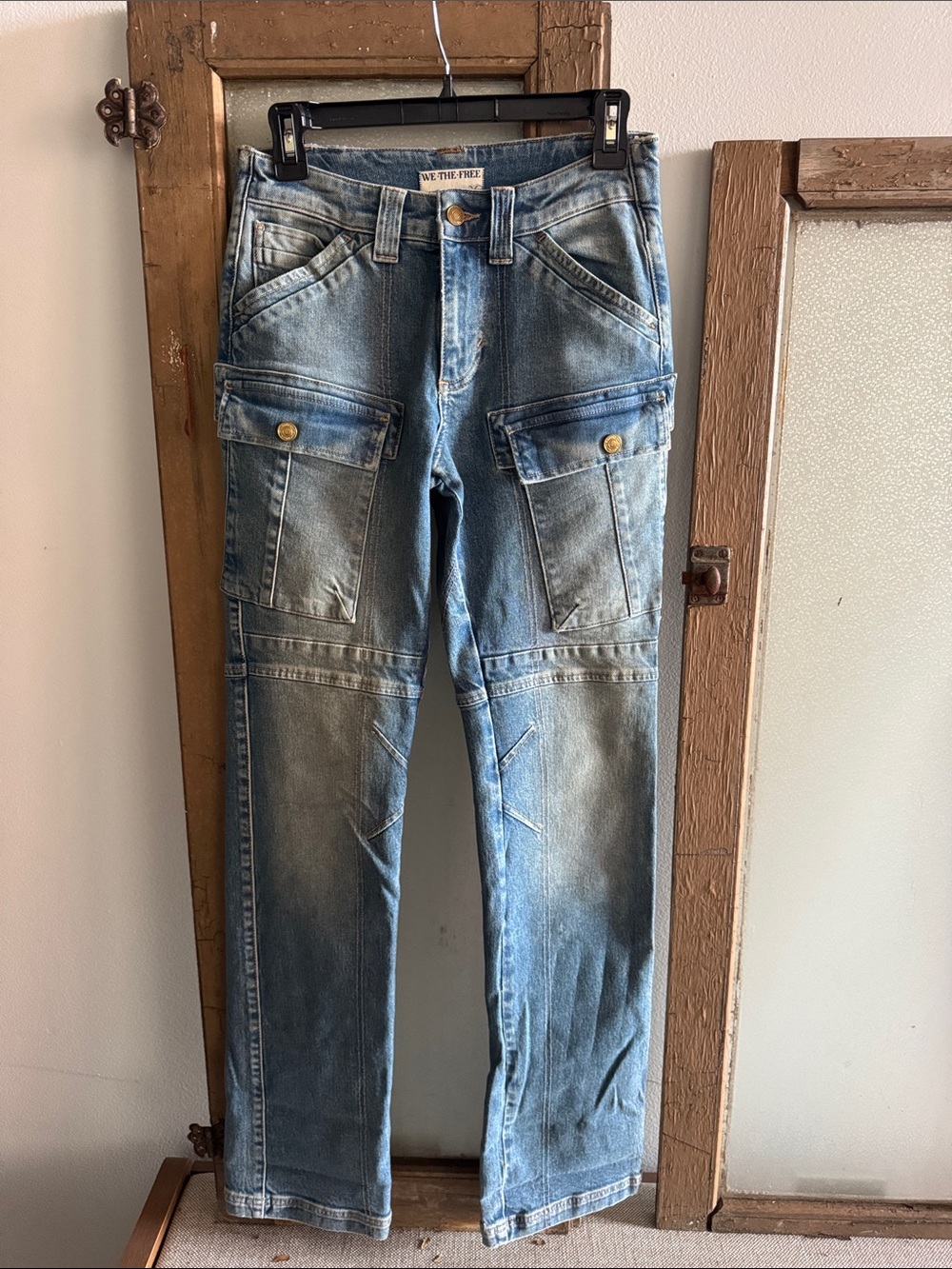 We The Free Men’s Faded Blue Cargo Jeans